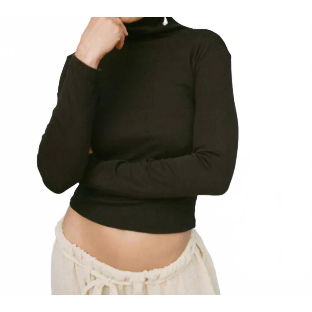 NEW GIL RODRIGUEZ turtleneck long sleeve bellevue tee in chocolate